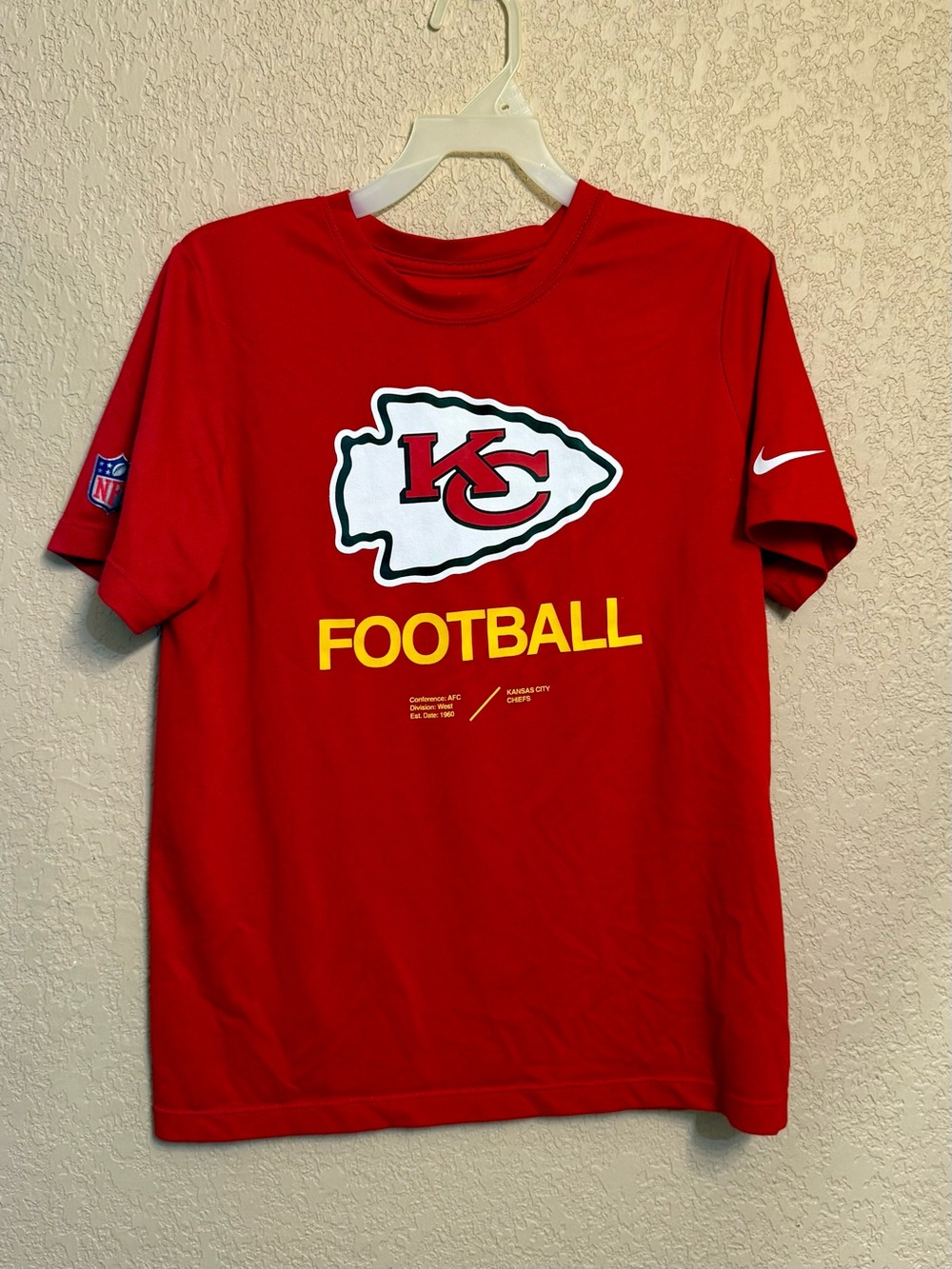 Kids Nike Red Dri-FIT NFL KC Chiefs Tee Shirt